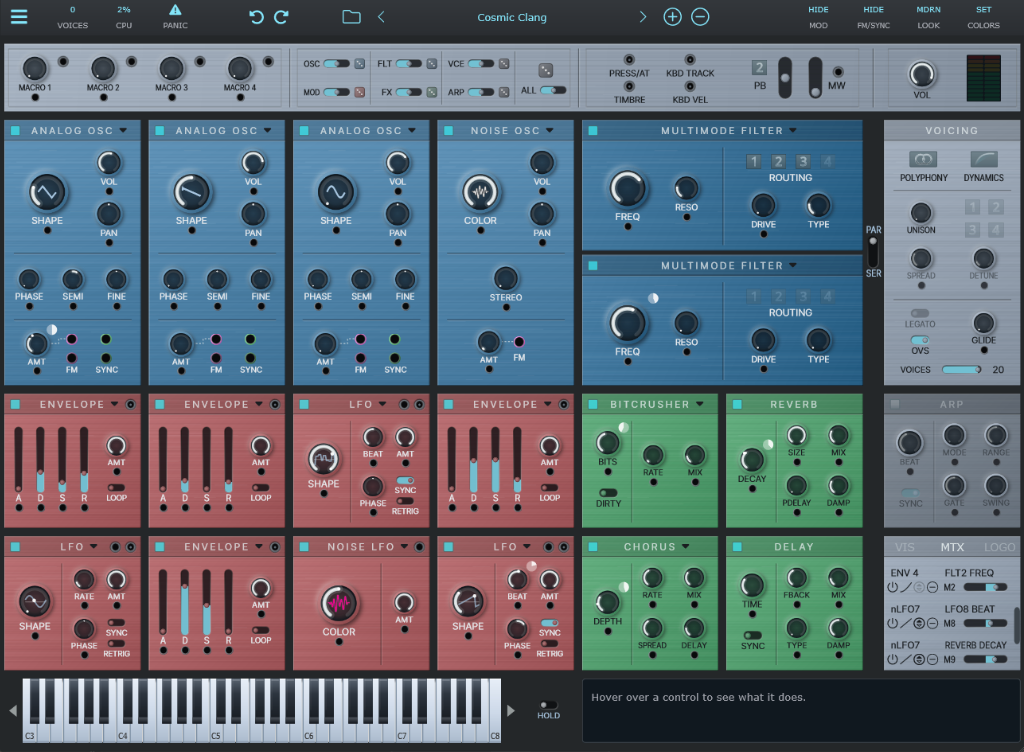Revolt Patchable Synth interface